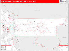 Mount Vernon-Anacortes Metro Area Digital Map Red Line Style
